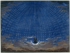 Escenografía para la Reina de la Noche (en La flauta mágica de Mozart)